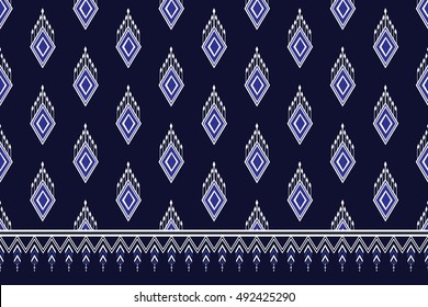 Geometric Ethnic pattern design for background,carpet,wallpaper,clothing,sarong,wrapping,Batik,fabric,Vector illustration.embroidery style.