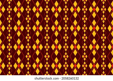 Geometric ethnic pattern Design for background,carpet,wallpaper,clothing,wrapping,Batik,fabric,Vector illustration embroidery style.