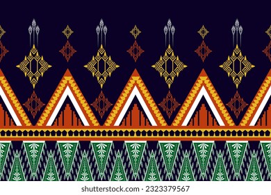 Geometric Ethnic pattern design for background,carpet,wallpaper,clothing,wrapping,Batik,fabric,Vector illustration.embroidery style.