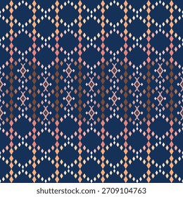Diseño de patrón étnico geométrico para el fondo, alfombra, Fondo de pantalla, ropa, envoltura, Batik, tela, estilo de bordado de Ilustración vectorial.
