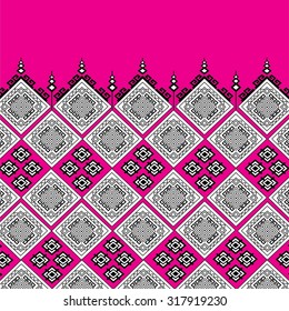 Geometric Ethnic pattern design for background,carpet,wallpaper,clothing,wrapping,Batik,fabric,Vector illustration.embroidery style.