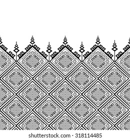 Geometric Ethnic pattern design for background,carpet,wallpaper,clothing,wrapping,Batik,fabric,Vector illustration.embroidery style.