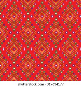 Geometric Ethnic pattern design for background,carpet,wallpaper,clothing,wrapping,Batik,fabric,Vector illustration.embroidery style.