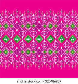 Geometric Ethnic pattern design for background,carpet,wallpaper,clothing,wrapping,Batik,fabric,Vector illustration.embroidery style.
