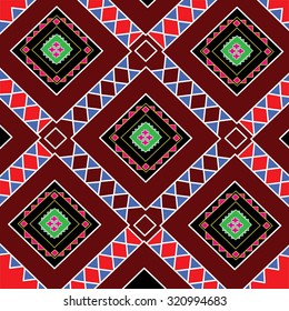 Geometric Ethnic pattern design for background,carpet,wallpaper,clothing,wrapping,Batik,fabric,Vector illustration.embroidery style.