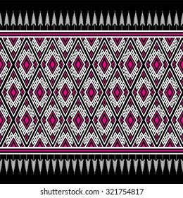 Geometric Ethnic pattern design for background,carpet,wallpaper,clothing,wrapping,Batik,fabric,Vector illustration.embroidery style.