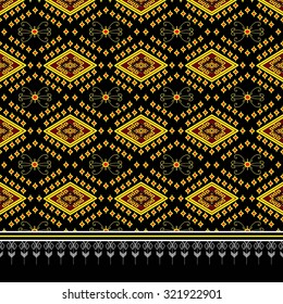 Geometric Ethnic pattern design for background,carpet,wallpaper,clothing,wrapping,Batik,fabric,Vector illustration.embroidery style.