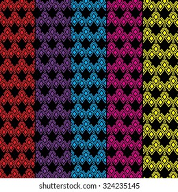Geometric Ethnic pattern design for background,carpet,wallpaper,clothing,wrapping,Batik,fabric,Vector illustration.embroidery style.