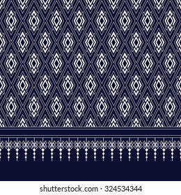 Geometric Ethnic pattern design for background,carpet,wallpaper,clothing,wrapping,Batik,fabric,Vector illustration.embroidery style.