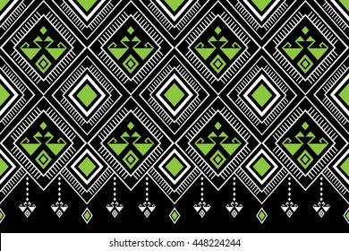 Geometric Ethnic pattern design for background,carpet,wallpaper,clothing,wrapping,Batik,fabric,Vector illustration.embroidery style.
