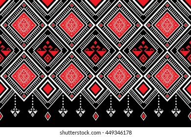 Geometric Ethnic pattern design for background,carpet,wallpaper,clothing,wrapping,Batik,fabric,Vector illustration.embroidery style.