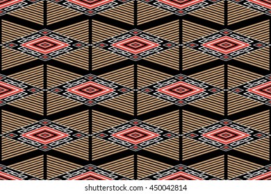 Geometric Ethnic pattern design for background,carpet,wallpaper,clothing,wrapping,Batik,fabric,Vector illustration.embroidery style.
