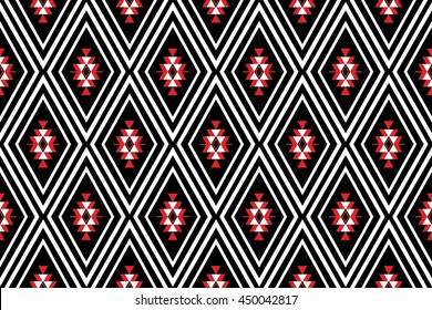 Geometric Ethnic pattern design for background,carpet,wallpaper,clothing,wrapping,Batik,fabric,Vector illustration.embroidery style.