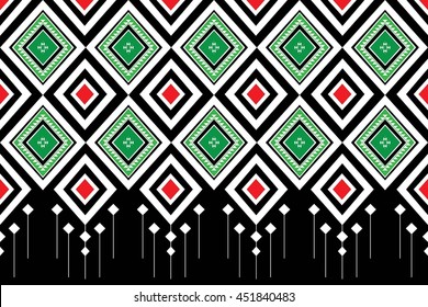 Geometric Ethnic pattern design for background,carpet,wallpaper,clothing,wrapping,Batik,fabric,Vector illustration.embroidery style.