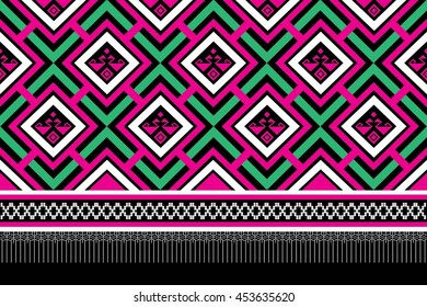 Geometric Ethnic pattern design for background,carpet,wallpaper,clothing,wrapping,Batik,fabric,Vector illustration.embroidery style.