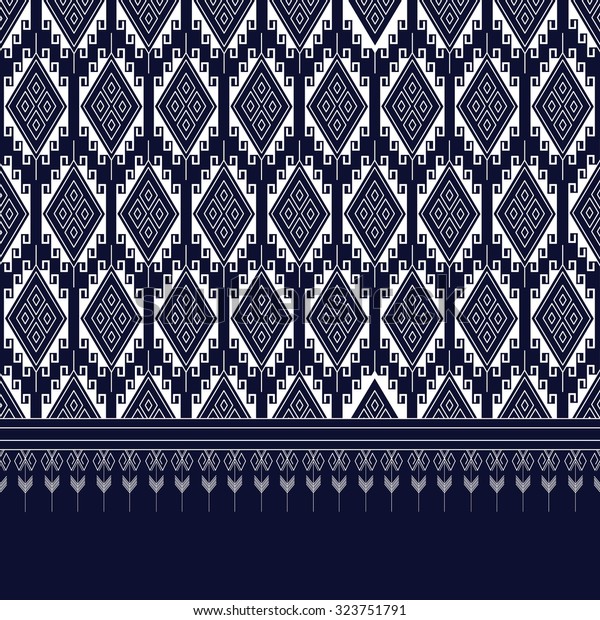 背景に幾何学的なエスニック 柄のデザイン カーペット 壁紙 衣類 包装 バティック 布地 ベクターイラスト 刺繍スタイル のベクター画像素材 ロイヤリティフリー