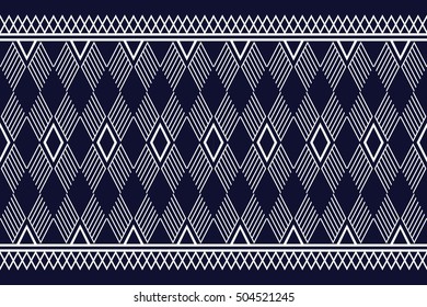 Geometric Ethnic pattern design for background,carpet,wallpaper,clothing,wrapping,Batik,Sarong,fabric,Vector illustration.embroidery style.