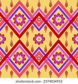 Geometric ethnic pattern design for background,carpet,wallpaper,clothing,wrapping,fabric,Vector illustration.