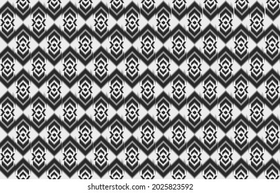 Geometric  ethnic pattern Design in black and white color.  for background or  embroidery   wallpaper and clothing.