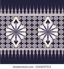 Geometric ethnic pattern design for carpet, clothing, fabric, batik, knitwear, embroidery, Ikkat, pixel pattern.
