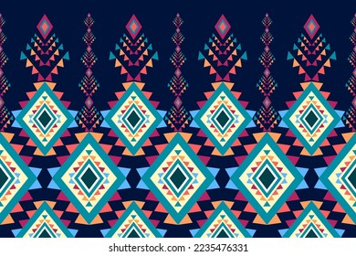 Geometrisches ethnisches Muster. Design für Tuchvorhänge Hintergründe Teppichboden Tapete Kleidung Wraps Batik Tuch Vektorgrafik.