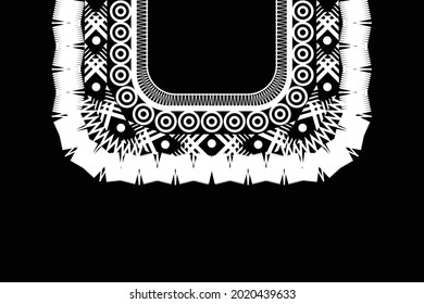 geometric ethnic pattern design for collar, fabric, dress