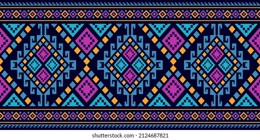 Geometric ethnic pattern design concept for wallpaper, clothing, batik and fabric. Abstract pattern vector illustration