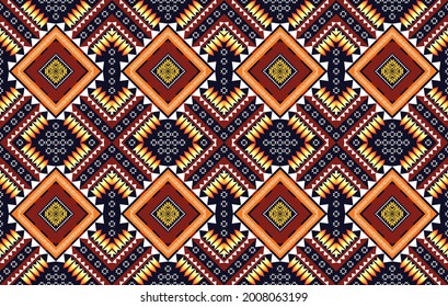 Geometrisches ethnisches Muster. Ikat Aztec Stoff Teppich Mandala Ornament boho chevron Textil-Dekoration Tapete. Indische indische Stammes, traditionelle Stickerei, Vektorgrafik Hintergrund.