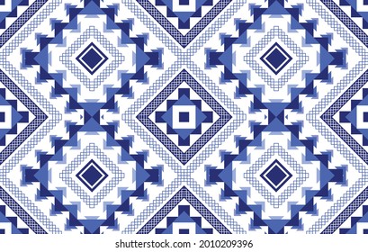Geometric ethnic pattern design. Ikat Aztec fabric carpet mandala ornament native boho textile decoration wallpaper. Tribal African American traditional embroidery texture vector illustrations backgro