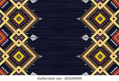 Geometric ethnic pattern design. Ikat Aztec fabric carpet mandala ornament boho chevron textile decoration wallpaper. Native tribal Indian turkey traditional embroidery vector illustrations background