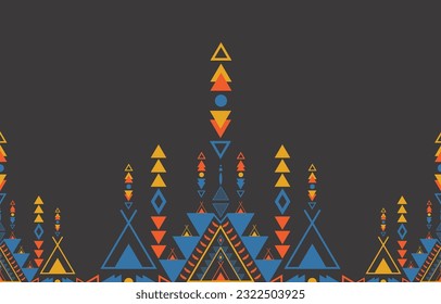 Geometric ethnic pattern design. Native American motifs. Traditional vector texture. Design for clothing, fabric, wallpaper, rug and scarf.