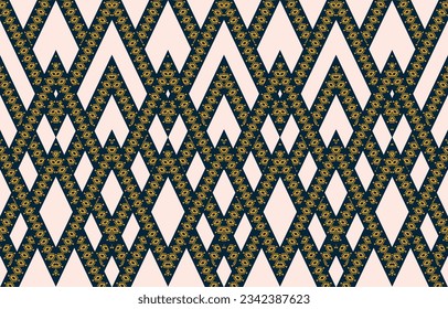 Geometric ethnic pattern design. Native American motifs. Traditional vector texture. Design for background, clothing, fabric, wallpaper, rug, and scarf. Abstract background. Zigzag yellow element.