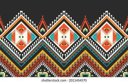 Geometric ethnic pattern design for seamless background.

