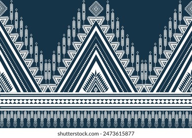 Geometric ethnic pattern design for seamless background. carpet,wallpaper,clothing,wrapping,Batik,fabric,sarong,Vector illustration embroidery style.