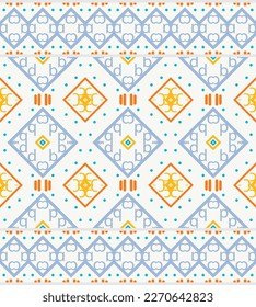 Geometric ethnic pattern design. traditional pattern background It is a pattern geometric shapes. Create beautiful fabric patterns. Design for print. Using in the fashion industry.