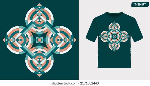 Diseño de patrones geométricos étnicos para camisetas. Moqueta de tela azteca mandala adorno de chevron de decoración textil . Adecuado para empresas e impresión