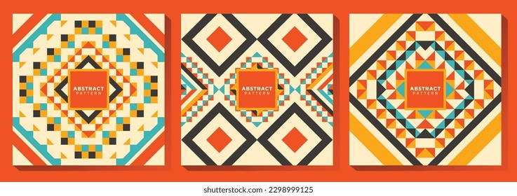 Geometric Ethnic Pattern with Earth Tone Color