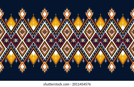 Geometric ethnic pattern embroidery .carpet,wallpaper,clothing,wrapping,batik,fabric,Vector illustration embroidery style.