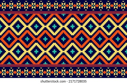 Geometric Ethnic Pattern Embroidery Continuous Tribal Stock Vector ...