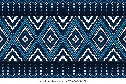 Geometric ethnic pattern, Embroidery craft batik background, Vector fashion motif retro illustration