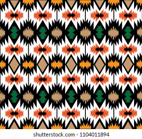 Geometric ethnic pattern embroidery design for background or wallpaper and clothing.