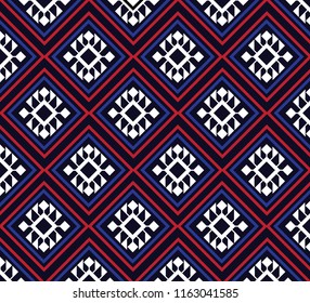 Geometric ethnic pattern embroidery design for background or wallpaper and clothing.