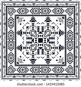 Geometric ethnic pattern embroidery design for background or wallpaper and clothing.
