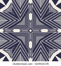 Geometric ethnic pattern embroidery design for background or wallpaper and clothing.