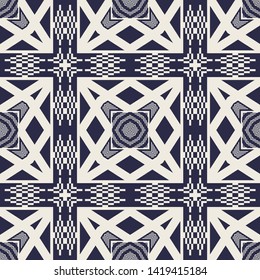 Geometric ethnic pattern embroidery design for background or wallpaper and clothing.