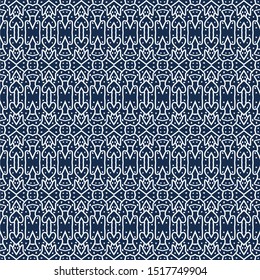 Geometric ethnic pattern embroidery design for background or wallpaper and clothing - FABRIC SHIRT - COLORFUL - PRINT - ART