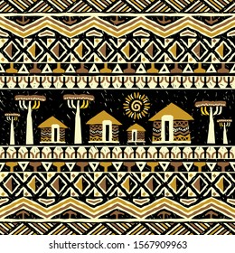 Geometric ethnic pattern embroidery design for background or wallpaper and clothing.