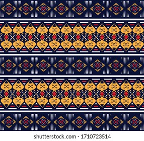 Geometric ethnic pattern embroidery design for background or wallpaper and clothing.