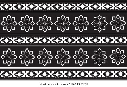 Geometric ethnic pattern embroidery design for background or wallpaper and clothing.