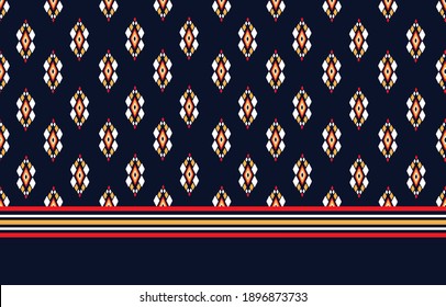Geometric ethnic pattern embroidery design for background or wallpaper and clothing.